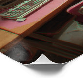 Teal Retro Computer Lab Classroom Perfect Poster (Hoek)