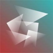 teal roodwit sticker (Voorkant)