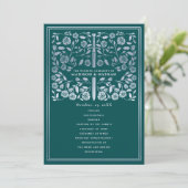 Teal Royal Medieval Silver Sword Wedding Program Programma (Staand voorkant)