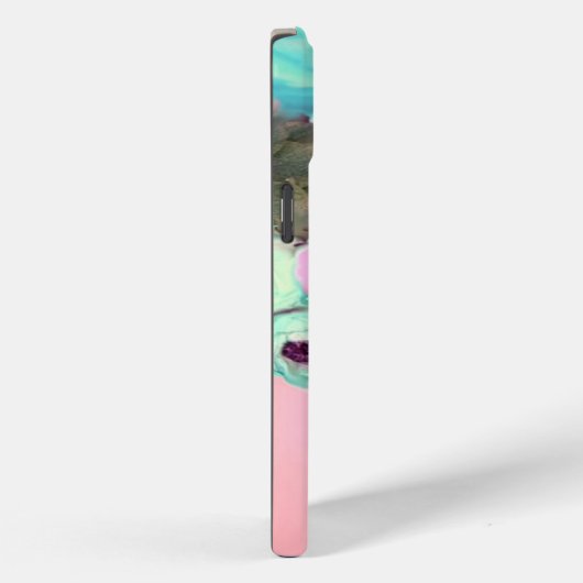 TEAL ROZE ROZEN EN ANEMONEBLOEMEN MONOGRAM Case-Mate iPhone CASE (Achterkant / Rechts)