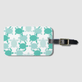 Teal Schildpad Patroon Bagagelabel (Voorkant (horizontaal))