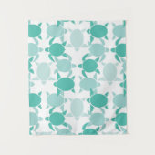 Teal Schildpad Patroon Wandkleed (Voorkant)