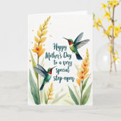 Teal Script Stiefmoeder Kaart (Gele Bloem)
