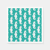 Teal Seahorse Pattern Servet (Voorkant)