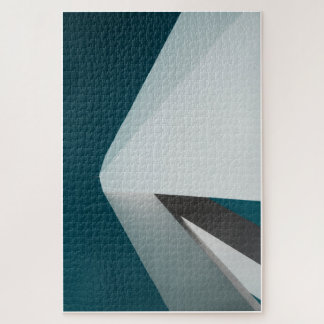 Teal sky and White roof Legpuzzel