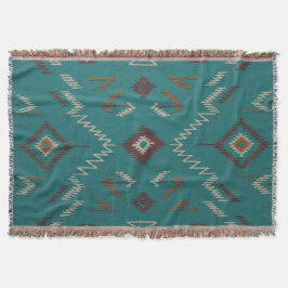 Teal Southwest Navajo Geometric Deken