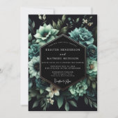 Teal Succulent Bloom Wedding Kaart (Voorkant)