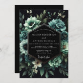 Teal Succulent Bloom Wedding Kaart (Voorkant / Achterkant)
