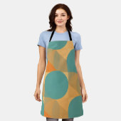 Teal, Tan, and Orange in Retro Look Pattern Schort (Gedragen)