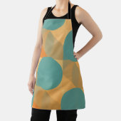 Teal, Tan, and Orange in Retro Look Pattern Schort (Insitu)