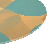 Teal, Tan, and Orange in Retro Look Pattern Snijplank (Hoek)