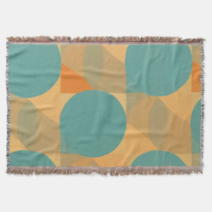 Teal, Tan en Oranje in Retro Look Patroon Deken