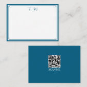 Teal three Border Monogram Note Card Notitiekaartje (Voorkant / Achterkant)