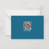 Teal three Border Monogram Note Card Notitiekaartje (Achterkant)