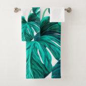 Teal Tropical Monstera Leaf Seamless Pattern Art (En situation)