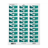 Teal Tropical Monstera Leaf Seamless Pattern Art Etiket (Full Sheet)