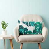 Teal Tropical Monstera Leaf Seamless Pattern Art Kussen (Stoel)