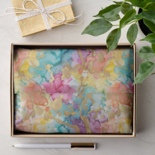 Teal Turquoise Aqua Blauw Roze Paars Goud Marmer Tissuepapier