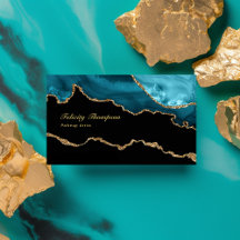 Teal - Turquoise en gouden agaatstenen QR-code