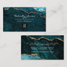 Teal - Turquoise en goudgeode agaatsteen