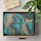Teal Turquoise Gold Glitter Agate Geode Marble Tissuepapier (Geschenk)