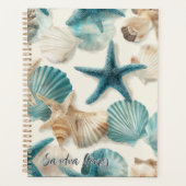 Teal Turquoise green corals pattern  Planner (Voorkant)