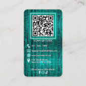 Teal Turquoise Mint Neon Bakery Custom Logo Name Visitekaartje (Achterkant)