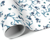 Teal Watercolor Boho Cadeaupapier (Rol Hoek)