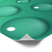 Teal Waterdruppel Textuur Poster (Hoek)