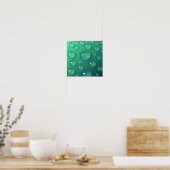 Teal Waterdruppel Textuur Poster (Keuken)