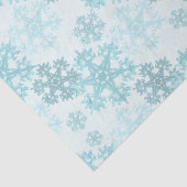 Teal Winter Ice Snowflake Pattern Tissue Paper Tissuepapier (Detail)
