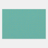 Teal With Yellow Messy Stripes & Messy Polka Dots Inpakpapier Vel (Voorkant 3)