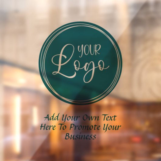 Teal Zakelijk Logo met Promotie Tekst Raamsticker (Vel 2)