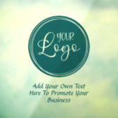 Teal Zakelijk Logo met Promotie Tekst Raamsticker (Vel 3)