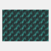 Teal & Zwarte Abstract  Inpakpapier Vel (Voorkant 3)