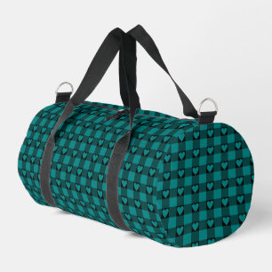 Teal Zwarte Buffalo Hart Plaid Plunjezak