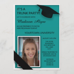 Teal Zwarte College Koffer Feest Slaapzaal Douche  Kaart