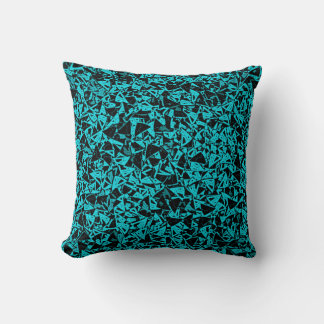 Teal Zwarte Driehoek Patroon Kussen