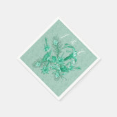 Tealblauw - Groene getextureerde achtergrond met b Servet (Hoek)