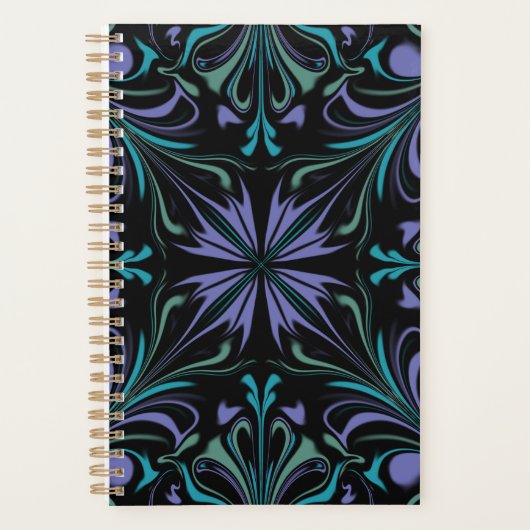 Tealpaarse Abstracte Weekplanner Planner (Voorkant)