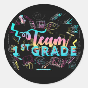 Team 1e klas 1e klas terug naar school stickers