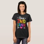 Team 2e klas leraar leerling kind terug naar schoo t-shirt (Voorkant volledig)