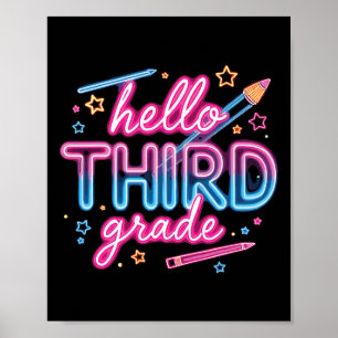 Team 3e klas terug naar school jaar kleding poster