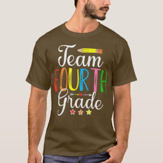 Team 4e graad leraar student vierde klas terug T T-shirt