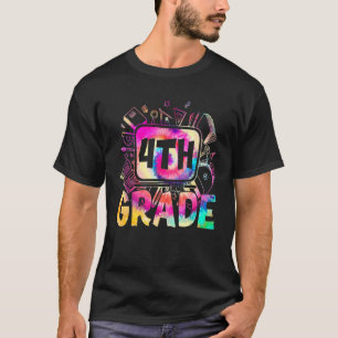 Team 4e graads Typografie Tie Dye Terug naar schoo T-shirt