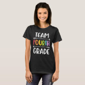 Team 4e klas grappigheids 4e terug naar leraar aan t-shirt (Voorkant volledig)