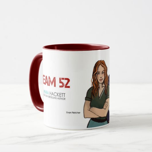 Team 52 Mok, 11 oz - Jonah en Evan Mok (Voorkant links)