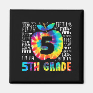 Team 5e graad Typografie Tie Dye Terug naar school Magneet