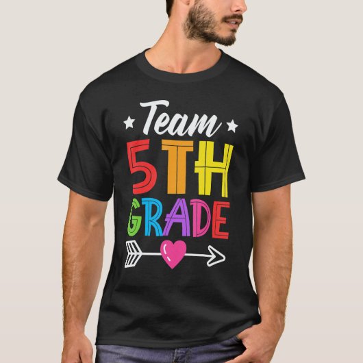 Team 5th Grade Teacher Student Kid Back To School T-shirt (Voorkant)