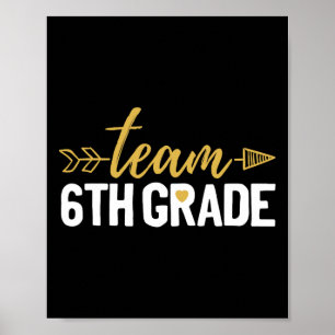 Team 6e klas Hallo zesde klas bemanning squad leer Poster